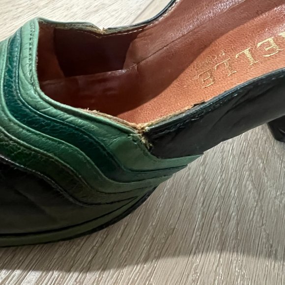 Vintage  Mishelle of Roma Green leather pumps - Picture 11 of 11